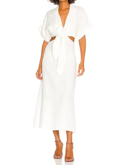 Jbq Chiara Linen Midi Dress In White