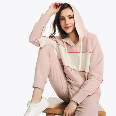 Nautica Womens Logo Pullover Hoodie In Multi