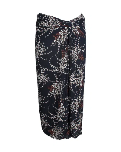 Ba&sh Omille Floral Knee-length Skirt In Navy Blue Cotton In Blue