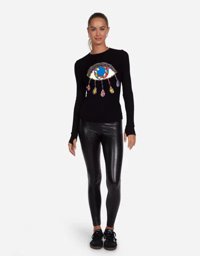 Lauren Moshi Mckinley Diamond Evil Eye In Black