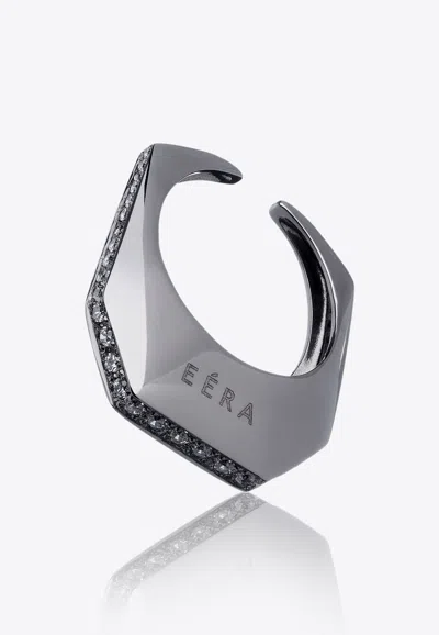 Eéra Special Order - Medium Sabrina Single Ear-cuff In 18k Gold With Diamonds In Black