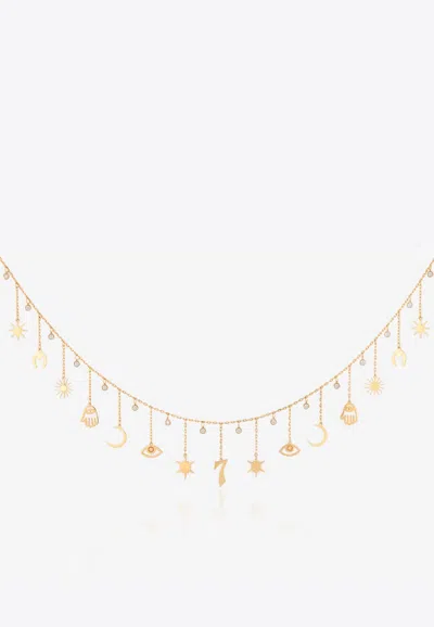 FALAMANK SWEET COLLECTION NECKLACE IN 18-KARAT YELLOW GOLD AND WHITE DIAMONDS NK447