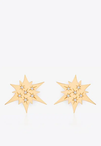 FALAMANK SPARKLE COLLECTION EARRINGS IN 18-KARAT YELLOW GOLD WITH WHITE DIAMONDS ER252