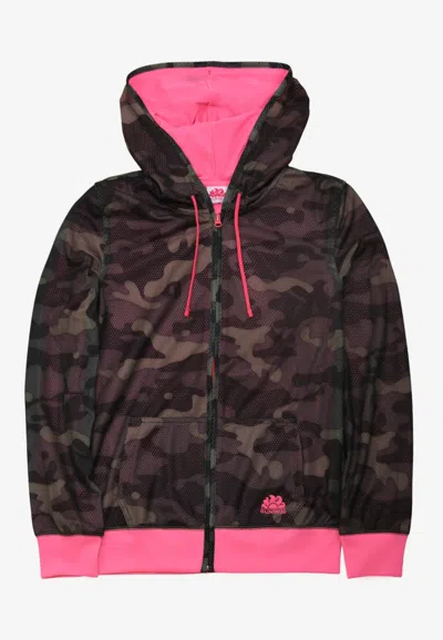 Sundek Maggie Fleece Jacket With Camouflage Print In Green