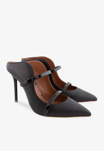 Malone Souliers Pointed Toe Mules With Glossy Strap Details In Animal Print
