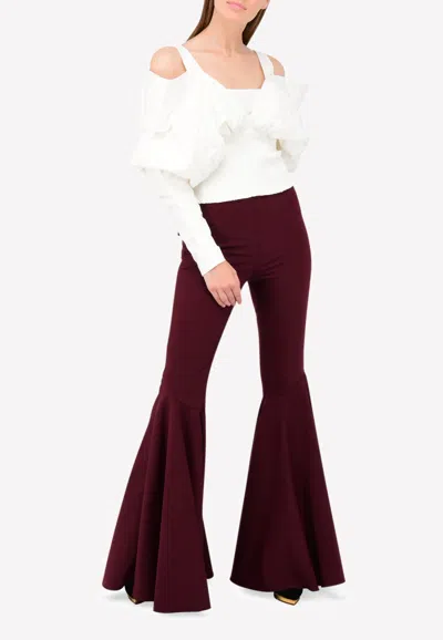 Ellery Jacuzzi Classic Full Flare Pants In Red