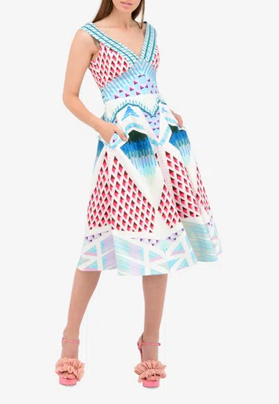 Temperley London Sun Shade Dress In Blue