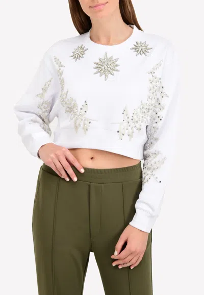 Francesco Scognamilio Embellished Festive Sweatshirt In White