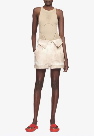 Stella Mccartney Bamboo Safari Tie Dye Short In Beige