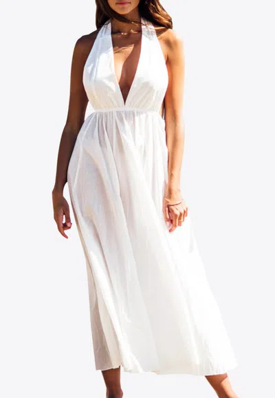 Les Canebiers Neptune Open Back Maxi Summer Dress In White