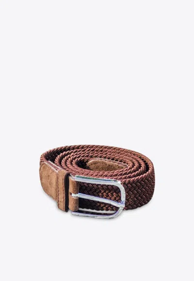 Les Canebiers Taillat Braided Belt With Suede Endings In Brown