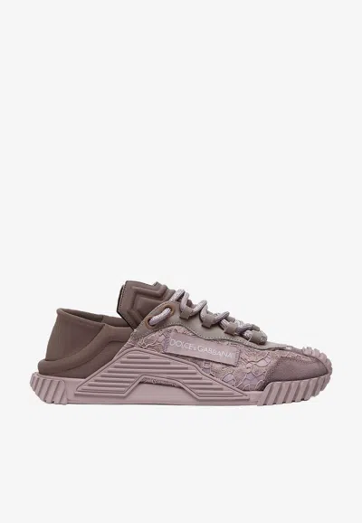 Dolce & Gabbana Ns1 Slip-on Mixed Materials Sneakers In Brown