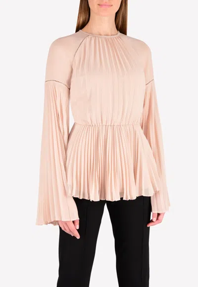 Rachel Gilbert Nyla Pleated Fit Flare Top In Pink