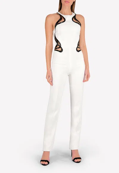 Mugler Entwined Jumpsuit In White