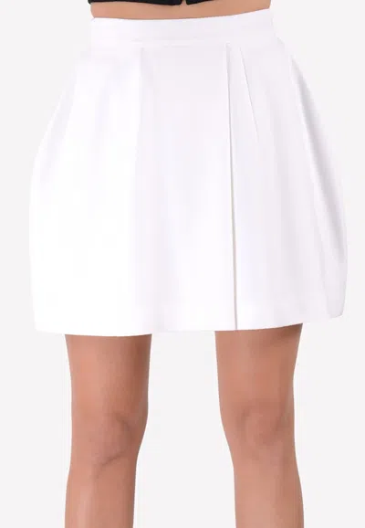 Vera Wang White Pleated Mini Skirt In White