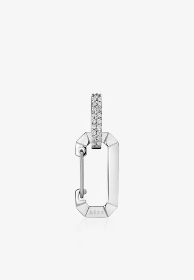 Eéra Special Order - Small Chiara Single Earring In 18-karat White Gold With Diamonds In Silver