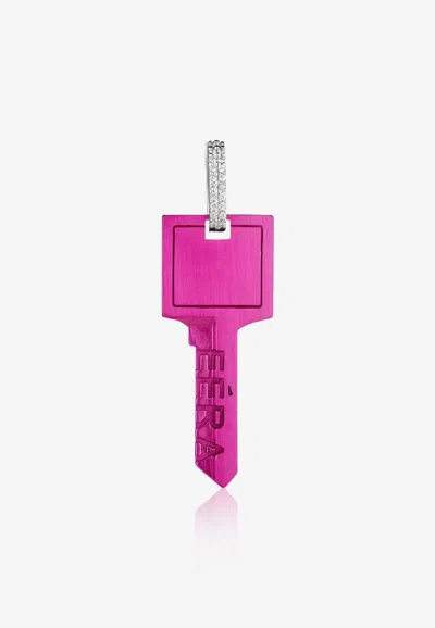 Eéra Special Order - Big Key Single Earring In 18-karat Gold With Diamonds In Pink