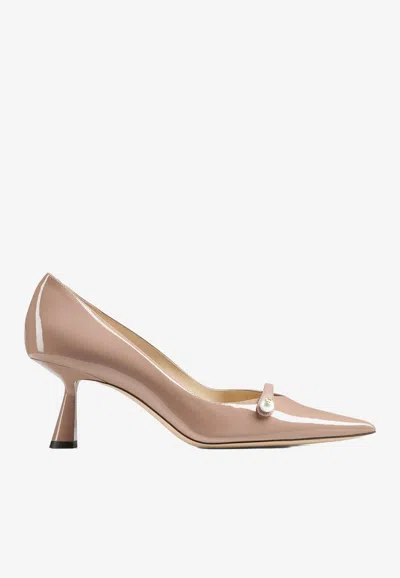 Jimmy Choo Womens Ballet Pink Rosalia 65 Pearl-embellished Patent-leather Courts Eur 34.5 / 1.5 Uk In Pink