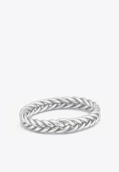 Baan Jonc Bouddhiste Tressé Argenté In Silver