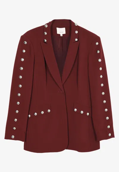 Cinq À Sept Studded Dive Blazer In Red