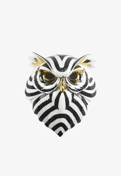 Lladrò Porcelain Owl Mask In Monochrome