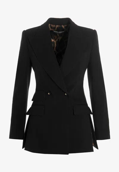 Dolce & Gabbana Black Virgin Wool Blend Single-breasted Tailored Blazer In Black