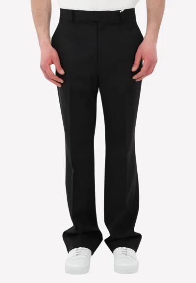 Valentino Black Wool Tailored Trousers In Black
