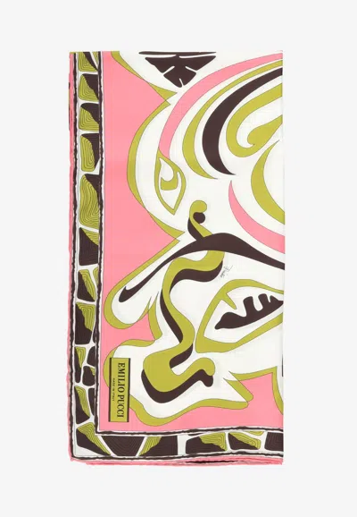 Pucci Africana-print Silk Scarf In Multicolor