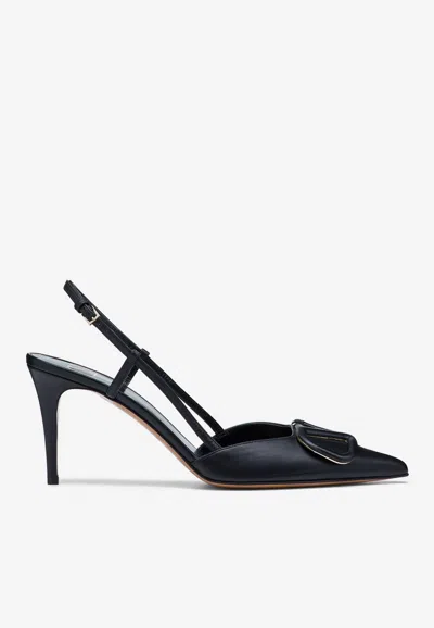 Valentino Vlogo Pointed Toe Slingback Pump In Black
