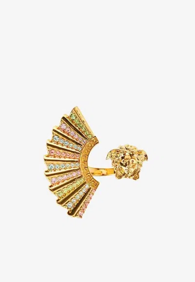 Versace Gold Ventagli Medusa Ring In Gold