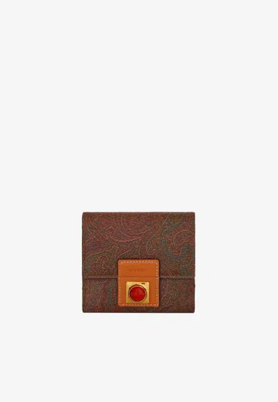 Etro Medium Crown Me Wallet In Multicolor