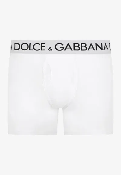 Dolce & Gabbana Two-way-stretch Cotton Jersey Regular-fit Boxers In White