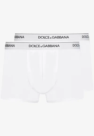 Dolce & Gabbana Day By Day 2-pack Stretch Cotton Boxer Briefs In White