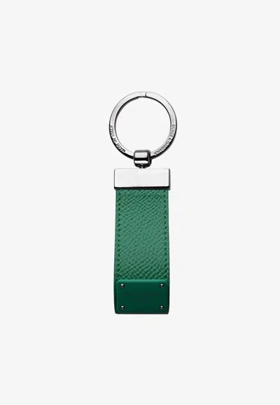 Dolce & Gabbana Logo Leather Key Ring In Green