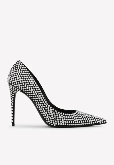 Dolce & Gabbana Houndstooth Pointed Toe Stiletto Heel Pumps In Crystal