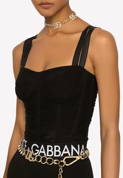 Dolce & Gabbana Black Bustier Top In Black