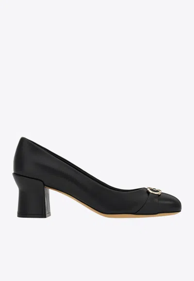 Ferragamo Women's Otilia 55 Gancini Round Toe Pumps In Black