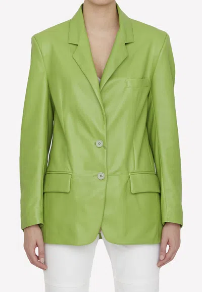 Salvatore Santoro Lime Leather Jacket In Lime