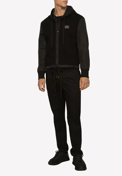 Dolce & Gabbana Elastic Waist Track Pants In Black