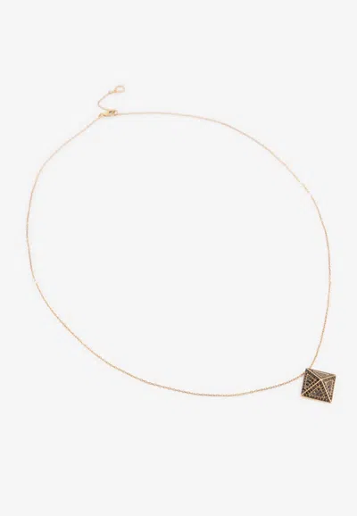 Djihan The Pyra Diamond Paved Chain Necklace In 18-karat Rose Gold In Rose Gold