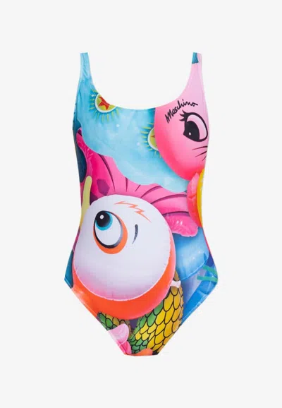Moschino Fantasy Print One-piece Swimsuit In Multicolor