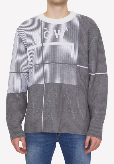 A-cold-wall* Round Neck Long-sleeved Sweater In Gray