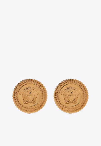 Versace Medusa Head-detail Stud Earrings In Gold