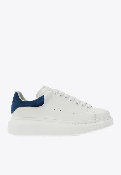Alexander Mcqueen White Oversized Sneakers With Strass Black Spoiler In White