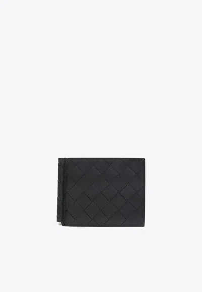 Bottega Veneta Intrecciato Bi-fold Money Clip In Black