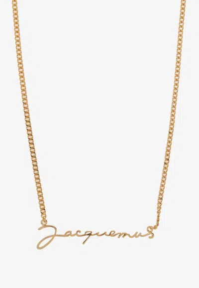 JACQUEMUS LOGO CHAIN NECKLACE 