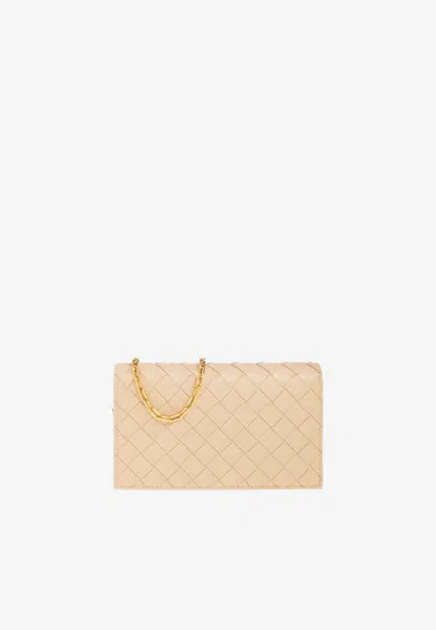 Bottega Veneta Mini Crossbody Bag In Intrecciato Leather In Porridge