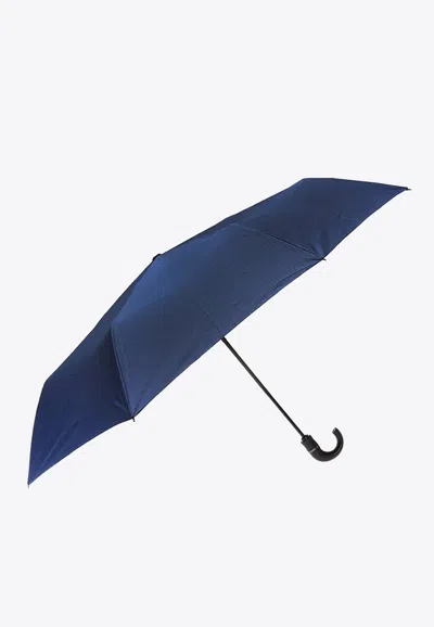 Moschino Logo Print Folding Umbrella In Navy