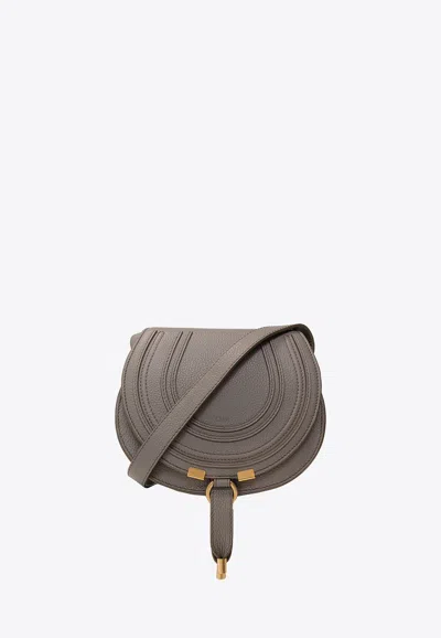 Chloé Compact Leather Crossbody In Gray