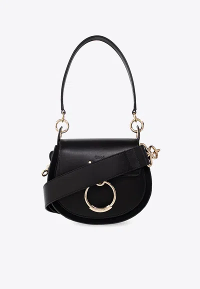 Chloé Small Tess Leather Crossbody Bag In Black